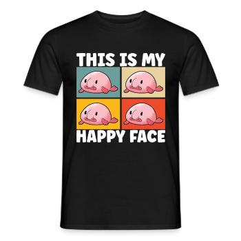 Poisson blob mignon poisson laid - T-shirt homme - noir - Devant - AI Model Male 178 light (178cm)