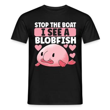 Poisson blob mignon poisson laid - T-shirt homme - noir - Devant - AI Model Male 178 light (178cm)