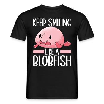 Poisson blob mignon poisson laid - T-shirt homme - noir - Devant - AI Model Male 178 light (178cm)