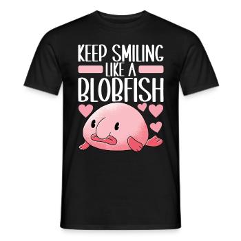 Poisson blob mignon poisson laid - T-shirt homme - noir - Devant - AI Model Male 178 light (178cm)