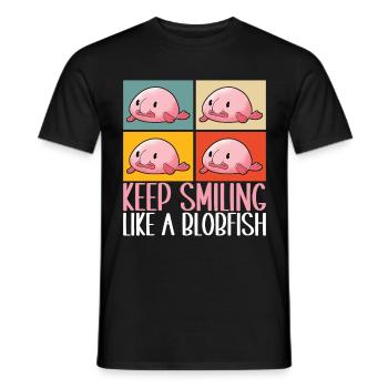 Cute Blob Fish Ugly Fish - Men's T-Shirt - black - Front - AI Model Male 178 light (178cm)
