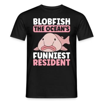 Poisson blob mignon poisson laid - T-shirt homme - noir - Devant - AI Model Male 178 light (178cm)