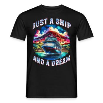 Les croisiéristes de croisière juste un navire et un rêve - T-shirt homme - noir - Devant - AI Model Male 178 light (178cm)