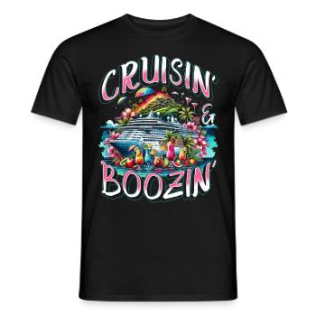 Croisières Cruisin & Boozin - T-shirt homme - noir - Devant - AI Model Male 178 light (178cm)