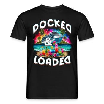 Croiseurs de croisière amarrés et chargés - T-shirt homme - noir - Devant - AI Model Male 178 light (178cm)