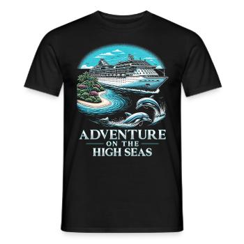 Croisière aventure en haute mer - T-shirt homme - noir - Devant - AI Model Male 178 light (178cm)