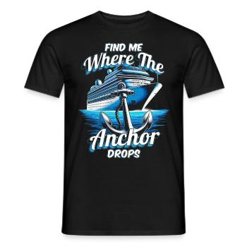 Croisière Retrouvez-moi là où l’ancre tombe - T-shirt homme - noir - Devant - AI Model Male 178 light (178cm)