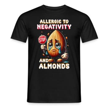 Allergie aux amandes Allergique à la négativité et aux amandes - T-shirt homme - noir - Devant - AI Model Male 178 light (178cm)