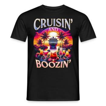 Croisières Cruisin & Boozin - T-shirt homme - noir - Devant - AI Model Male 178 light (178cm)