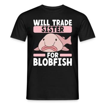 Poisson blob mignon poisson laid - T-shirt homme - noir - Devant - AI Model Male 178 light (178cm)