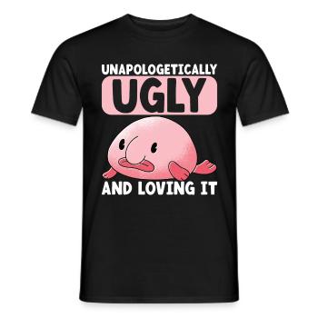 Poisson blob mignon poisson laid - T-shirt homme - noir - Devant - AI Model Male 178 light (178cm)