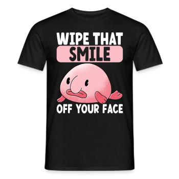 Poisson blob mignon poisson laid - T-shirt homme - noir - Devant - AI Model Male 178 light (178cm)