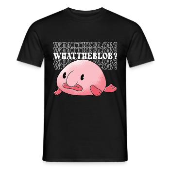 Poisson blob mignon poisson laid - T-shirt homme - noir - Devant - AI Model Male 178 light (178cm)