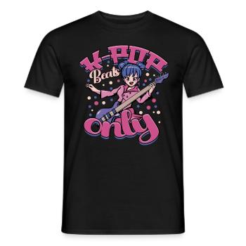 KPop Musique coréenne K-Pop Beats uniquement - T-shirt homme - noir - Devant - AI Model Male 178 light (178cm)