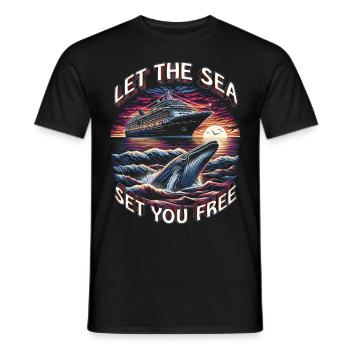 Cruise Cruisers Let The Sea Set You Free - Men's T-Shirt - black - Front - AI Model Male 178 light (178cm)