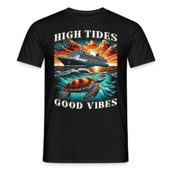 Croisiéristes de croisière Marées hautes - T-shirt homme - noir - Devant - AI Model Male 178 light (178cm)