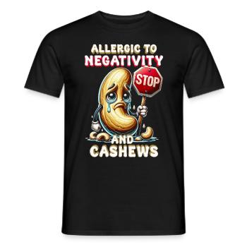 Allergie aux noix de cajou allergique à la négativité et aux noix de cajou - T-shirt homme - noir - Devant - AI Model Male 178 light (178cm)