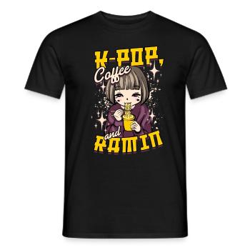 KPop Musique coréenne K-Pop Café et Ramin - T-shirt homme - noir - Devant - AI Model Male 178 light (178cm)