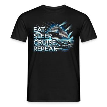 Les croisiéristes mangent des croisières de sommeil Repeat - T-shirt homme - noir - Devant - AI Model Male 178 light (178cm)