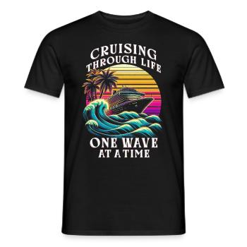 Croisé de croisière Crusader - T-shirt homme - noir - Devant - AI Model Male 178 light (178cm)