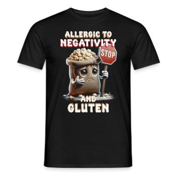 Allergie au gluten Intolérance au gluten - T-shirt homme - noir - Devant - AI Model Male 178 light (178cm)
