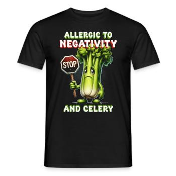 Allergie au céleri allergique à la négativité et au céleri - T-shirt homme - noir - Devant - AI Model Male 178 light (178cm)