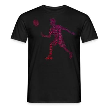 Badminton players Badminton Squash - Men's T-Shirt - black - Front - AI Model Male 178 light (178cm)