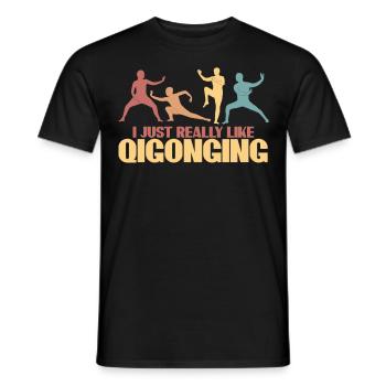Qi Gong Qigong Thai Chi Chigong - Men's T-Shirt - black - Front - AI Model Male 178 light (178cm)