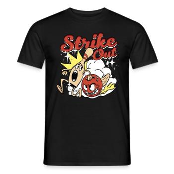 Bowling Strike Out - Men's T-Shirt - black - Front - AI Model Male 178 light (178cm)