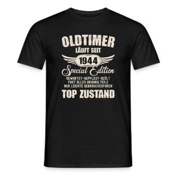 80th Birthday 80 Years Classic Car Gift 1944 - Men's T-Shirt - black - Front - AI Model Male 178 light (178cm)