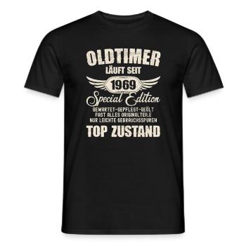 55th Birthday 55 Years Classic Car Gift 1969 - Men's T-Shirt - black - Front - AI Model Male 178 light (178cm)