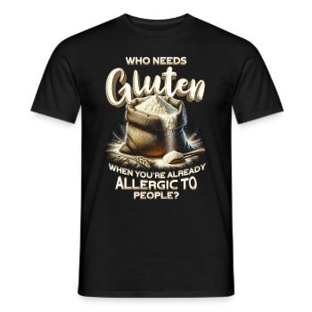 Allergie au gluten Intolérance au gluten - T-shirt homme - noir - Devant - AI Model Male 178 light (178cm)