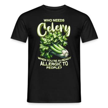 Allergie au céleri qui a besoin de céleri - T-shirt homme - noir - Devant - AI Model Male 178 light (178cm)