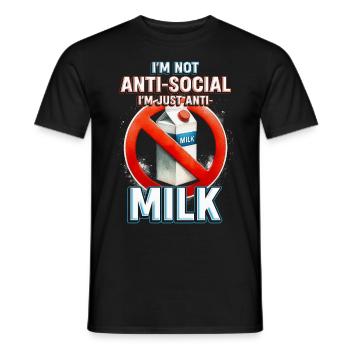Allergie au lait Je suis juste anti-lait - T-shirt homme - noir - Devant - AI Model Male 178 light (178cm)