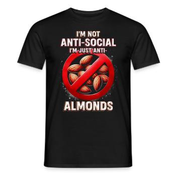 Allergie aux amandes Je suis juste anti-amandes - T-shirt homme - noir - Devant - AI Model Male 178 light (178cm)