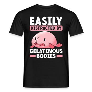 Poisson blob mignon poisson laid - T-shirt homme - noir - Devant - AI Model Male 178 light (178cm)