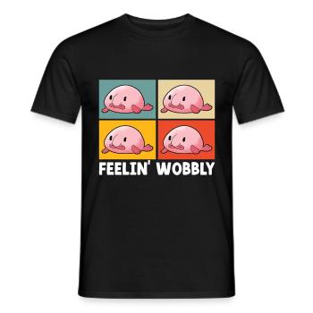 Poisson blob mignon poisson laid - T-shirt homme - noir - Devant - AI Model Male 178 light (178cm)