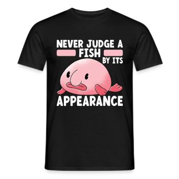 Poisson blob mignon poisson laid - T-shirt homme - noir - Devant - AI Model Male 178 light (178cm)