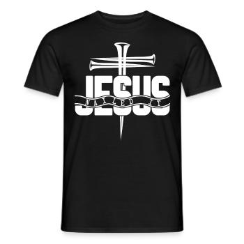 Bible Jesus Christ Christianity Cross - Men's T-Shirt - black - Front - AI Model Male 178 light (178cm)