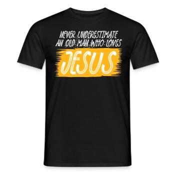 Jesus Christ Christianity Bible Cross - Men's T-Shirt - black - Front - AI Model Male 178 light (178cm)