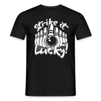 Bowling Strike It Lucky - Men's T-Shirt - black - Front - AI Model Male 178 light (178cm)