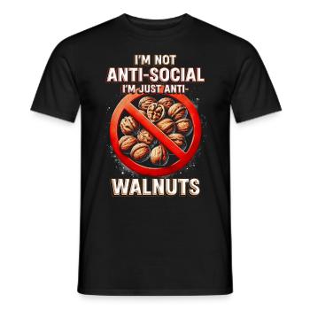 Walnut Allergy I'm Just Anti Walnuts - Men's T-Shirt - black - Front - AI Model Male 178 light (178cm)
