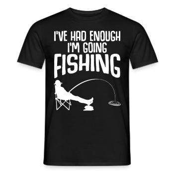 Canne à pêche Fisherman Pike Fish - T-shirt homme - noir - Devant - AI Model Male 178 light (178cm)