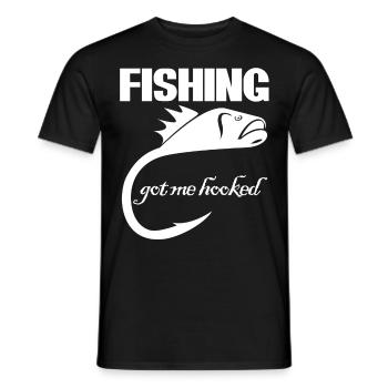 Canne à pêche Moorer Fish Pike Fisherman - T-shirt homme - noir - Devant - AI Model Male 178 light (178cm)