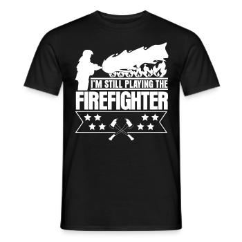 Firefighter Fire Truck Fire Brigade - Männer T-Shirt - Schwarz - Vorne - AI Model Male 178 light (178cm)