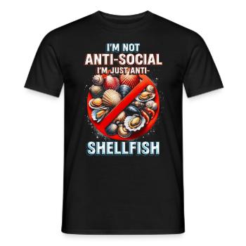 Meeresfrüchteallergie I'm Just Anti Shellfish - Männer T-Shirt - Schwarz - Vorne - AI Model Male 178 light (178cm)