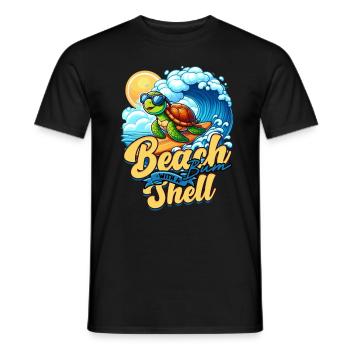 Turtle Turtles Beach Bum With A Shell - Men's T-Shirt - black - Front - AI Model Male 178 light (178cm)