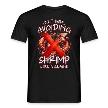 Allergie aux crevettes ici : éviter les crevettes - T-shirt homme - noir - Devant - AI Model Male 178 light (178cm)