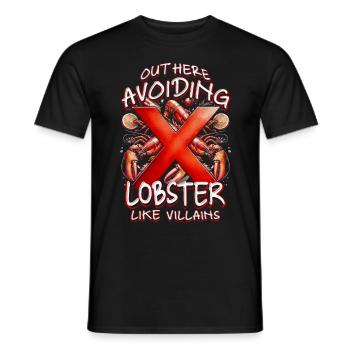 Allergie au homard ici : éviter le homard - T-shirt homme - noir - Devant - AI Model Male 178 light (178cm)