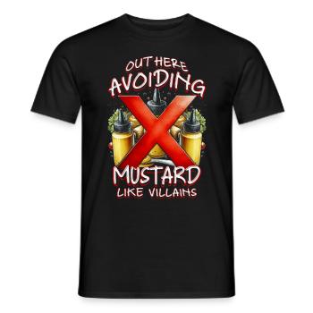 Allergie à la moutarde ici : éviter la moutarde - T-shirt homme - noir - Devant - AI Model Male 178 light (178cm)
